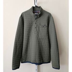 RELWEN Olive Windzip Insulated Popover 1/4 Zip Quilted Pullover Jacket Sz XL